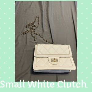 Elegant White Quilted Clutch
